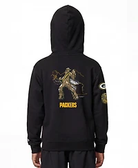 Champion Big Boys and Girls Black Green Bay Packers Disney X Full-Zip Hoodie