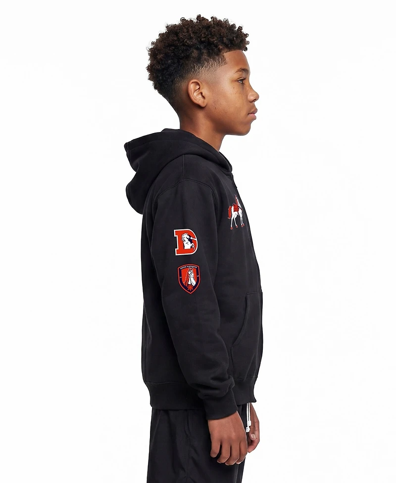 Champion Big Boys and Girls Black Denver Broncos Disney X Full-Zip Hoodie