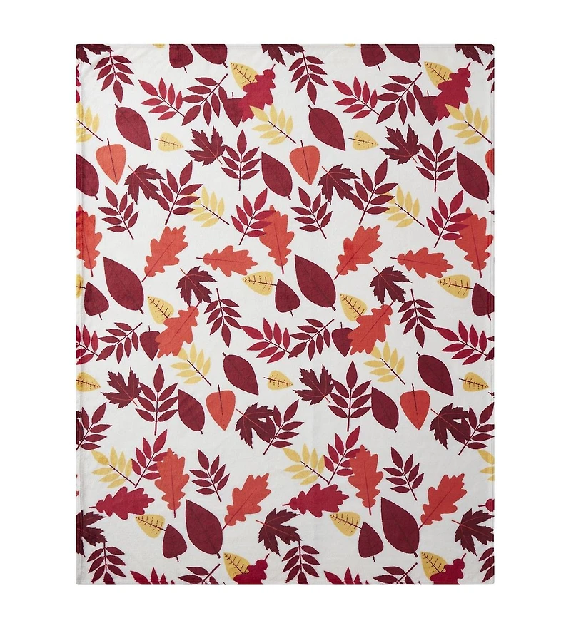 Kate Aurora Living Ultra Soft & Plush Fall Autumn Leaves Hypoallergenic Fleece Throw Blanket Cover