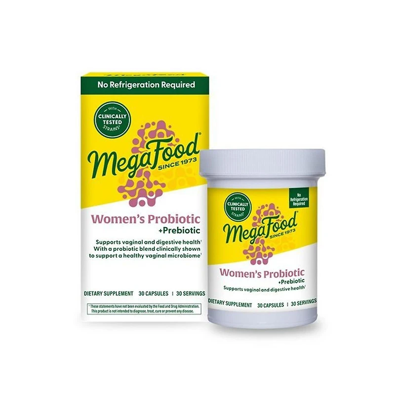 MegaFood Womens Probiotic and Prebiotic for Vaginal and Digestive Health 30 Capsules