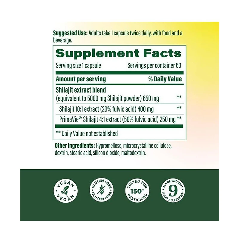 MegaFood Shilajit and Fulvic Acid Helps Support Energy Levels Muscle Strength 60 Capsules