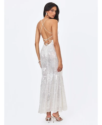Miss Circle Women's Cameron Sequin Scoop-Neck Mermaid Maxi Dress