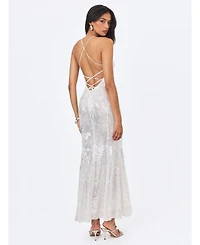 Miss Circle Women's Cameron Sequin Scoop-Neck Mermaid Maxi Dress