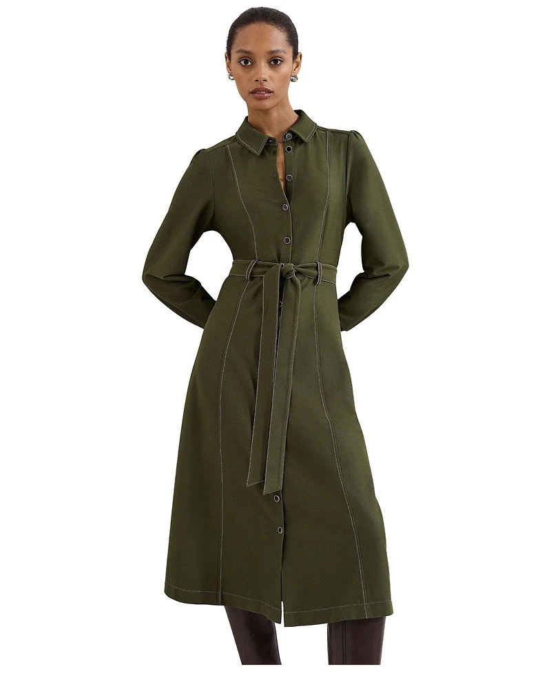 Phase Eight Women's Avenly Long Sleeve Belted Midi Shirt Dress