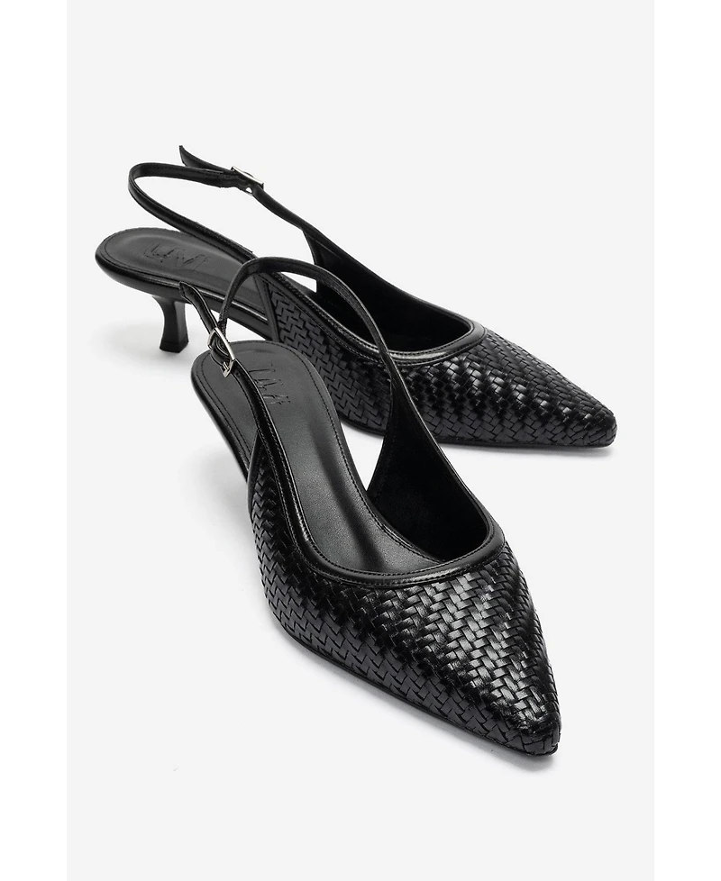 Prologue Shoes Women's Fendrix Kitten Heel Slingback Pump