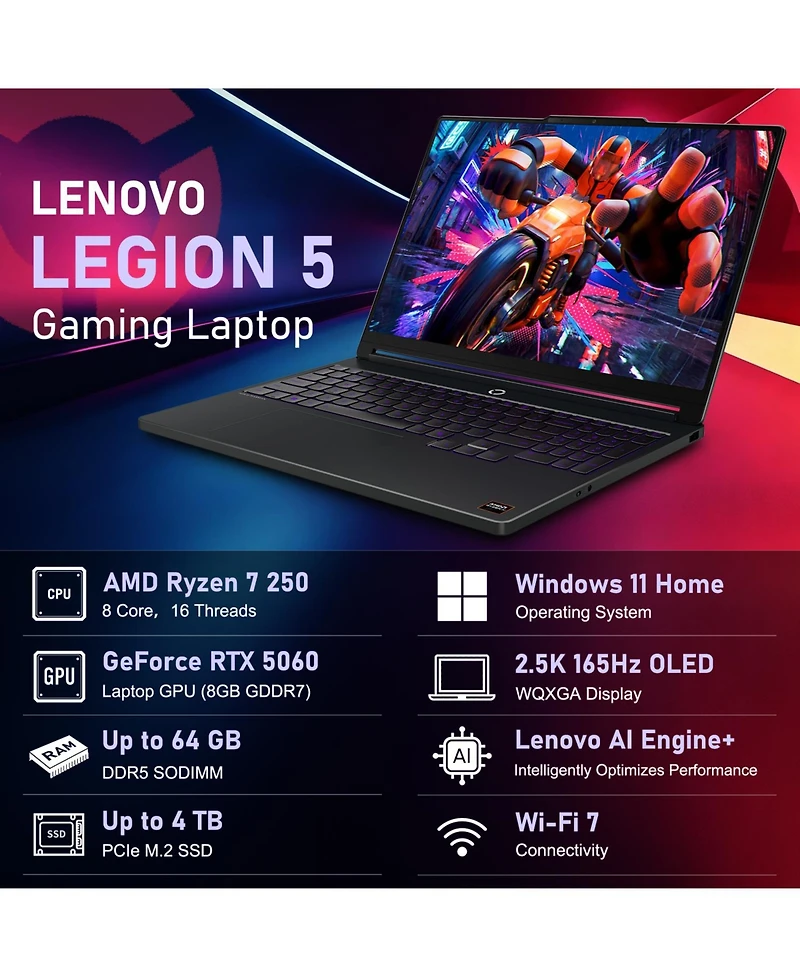 Lenovo Legion 5 Gen 10 Gaming 165Hz Oled 15.3" Laptop