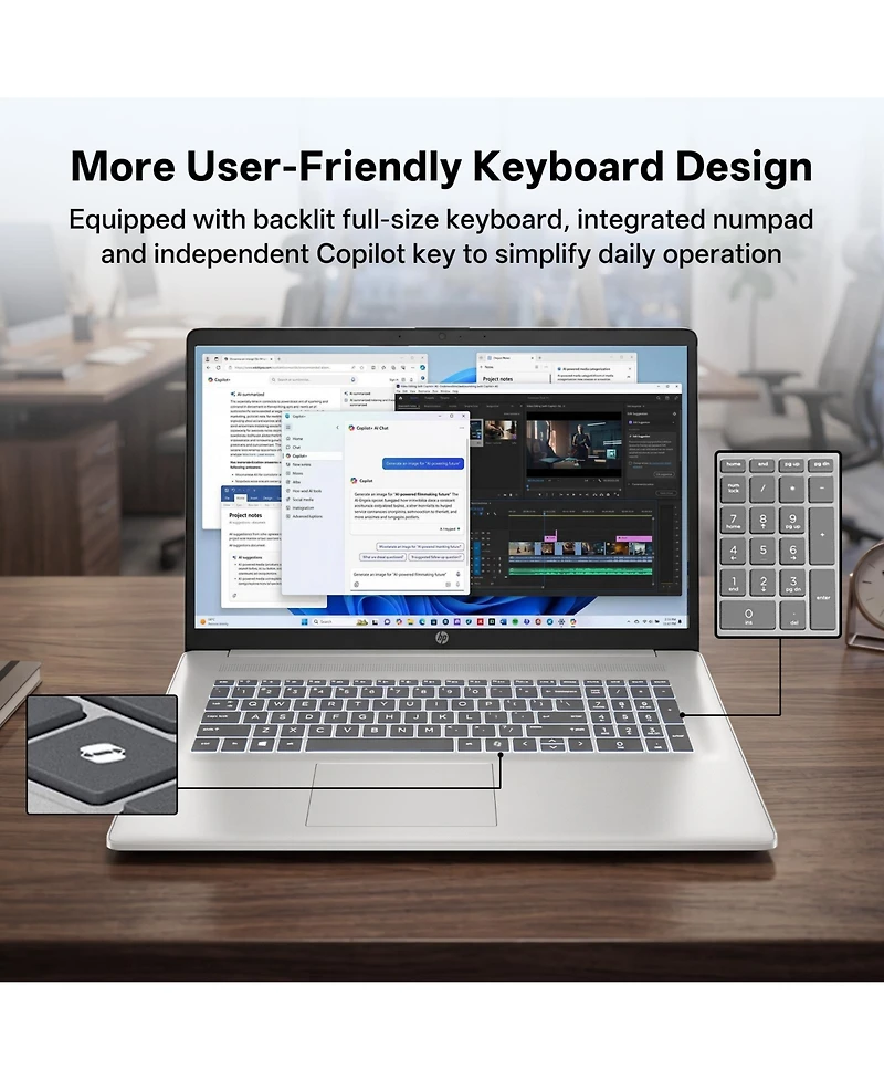 Hp Essential 17z-cp300 Copilot Ai Numeric-Keypad 17.3" Laptop