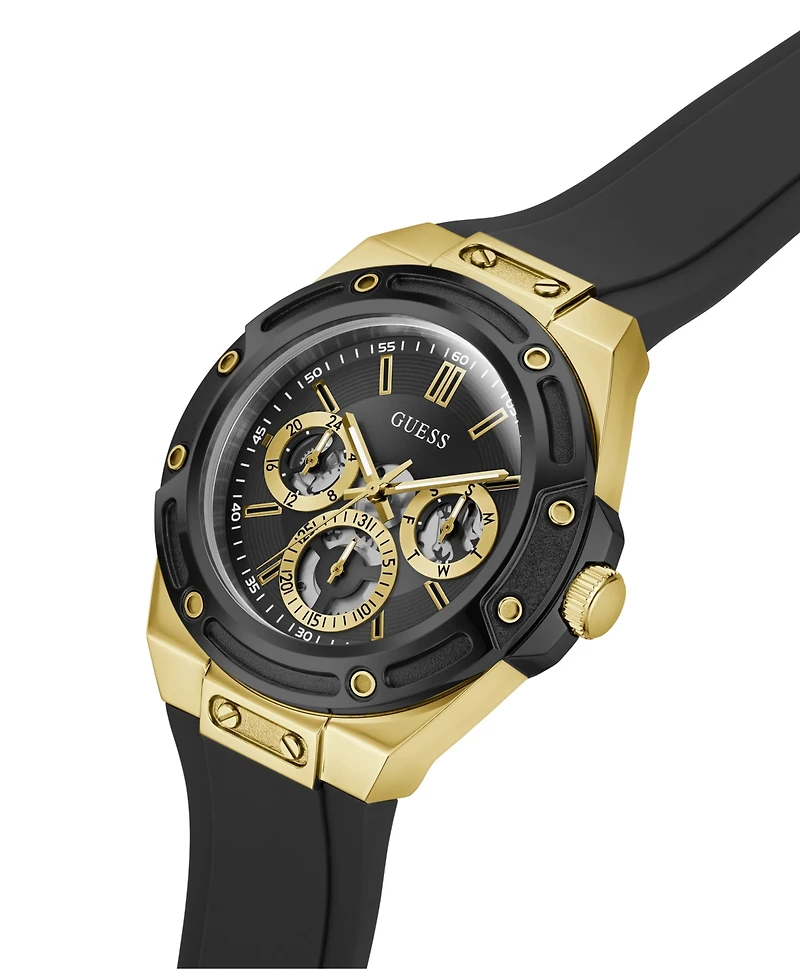 Guess Men's Quartz Black Stainless Steel Watch 44mm