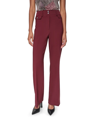 Dkny Women's High-Waisted Wide-Leg Dress Pants