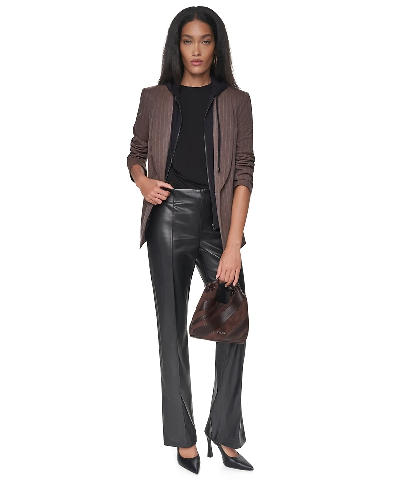 Dkny Women's Hooded Collarless Blazer