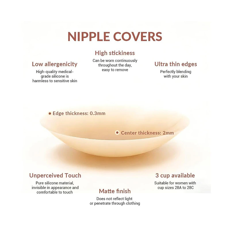 Cowin Seamless Silicone Adhesive Nipple Covers