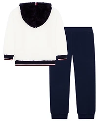 Tommy Hilfiger Toddler Boys' 2T-5T Sherpa Hooded Fleece Hoodie and Joggers, 2-Piece Set