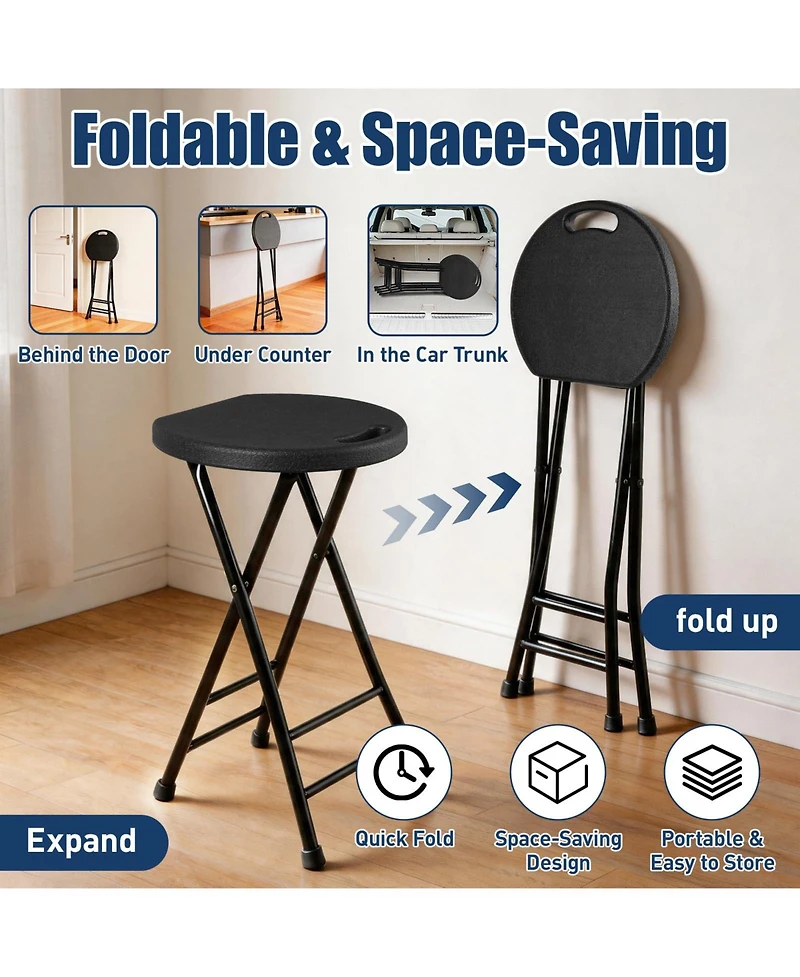 Aofar Folding Stool Bar Handle Seat Kitchen Guitar Rv Camping Party