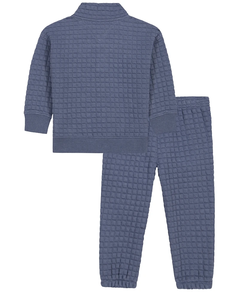 Calvin Klein Baby Boys' Long-Sleeve Mock-Neck Top and Joggers, 2-Piece Set