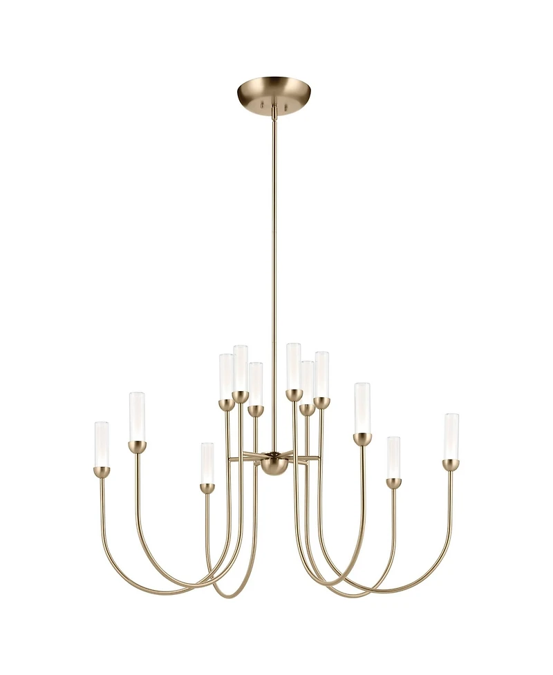 Kichler Moraine 40 Inch Led 12 Light 2-Tier Chandelier in Champagne Bronze