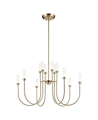 Kichler Moraine 40 Inch Led 12 Light 2-Tier Chandelier in Champagne Bronze