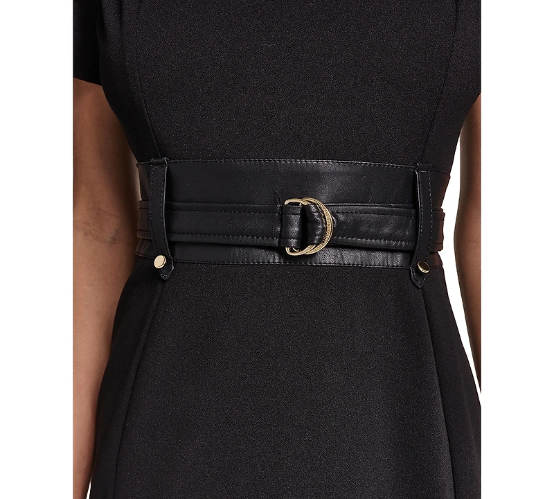 Karl Lagerfeld Paris Women's Scuba-Crepe Short-Sleeve Sheath Dress