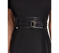 Karl Lagerfeld Paris Women's Scuba-Crepe Short-Sleeve Sheath Dress