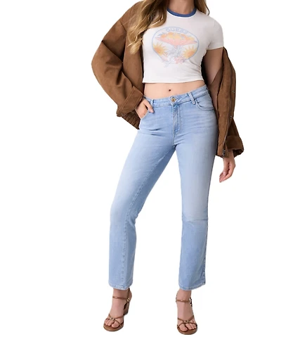 Guess Women's Straight-Leg Mid-Rise Cotton-Blend Denim Jeans
