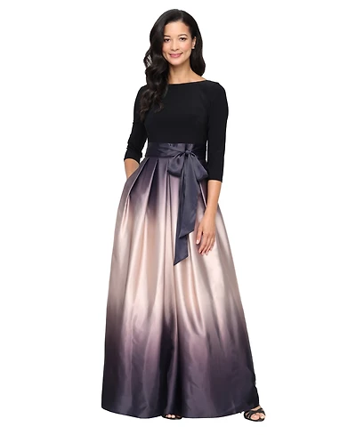Sl Fashions Petite Ombre Satin Gown