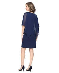Sl Fashions Women's V-Neck Short-Sleeve Ruffle Wrap Dress