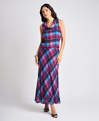 Vince Camuto Women's Bias Plaid A-Line Maxi Skirt
