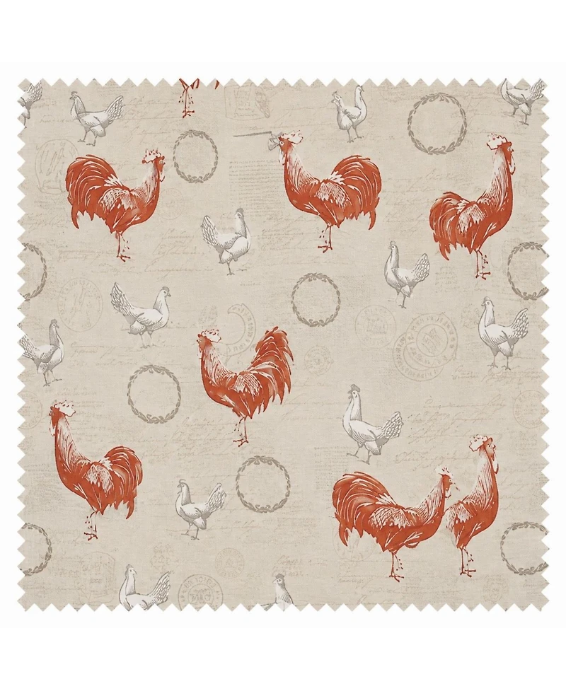 Kate Aurora Living Country Farmhouse Red Rooster Barn 3 Piece Kitchen Curtain Tier & Valance Set