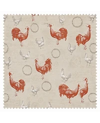 Kate Aurora Living Country Farmhouse Red Rooster Barn 3 Piece Kitchen Curtain Tier & Valance Set