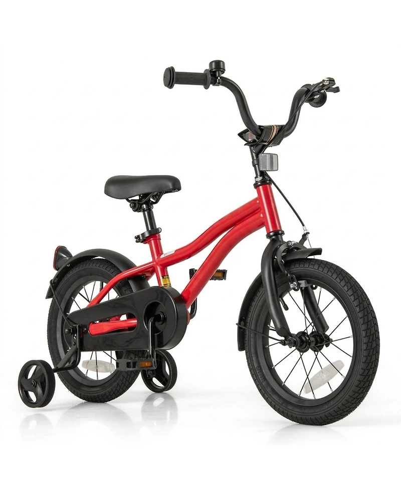 Sugift 14 Inch Shock-Absorbing Kids Bike with Detachable Training Wheels, 110 lb. Capacity, Ages 3-5