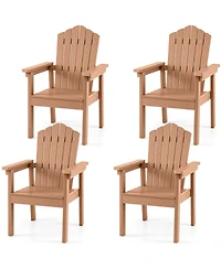Gymax 4PCS Outdoor Adirondack Chair Patio Hips Chairs w/High Backrest Wide Armrests