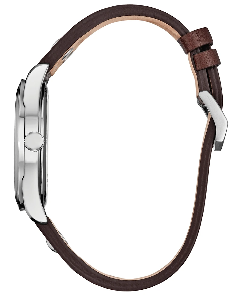 Citizen Men's Mickey's Friends Brown Leather Strap Watch 40.2mm