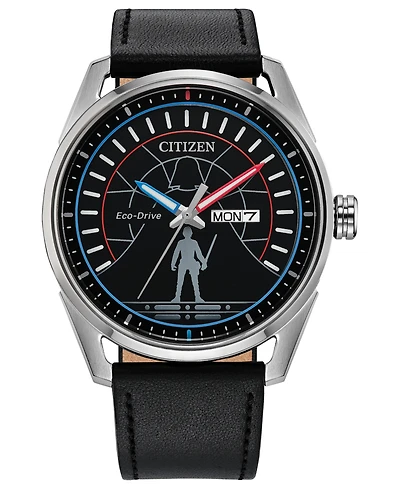 Citizen Men's Duel Black Leather Strap Watch 42mm