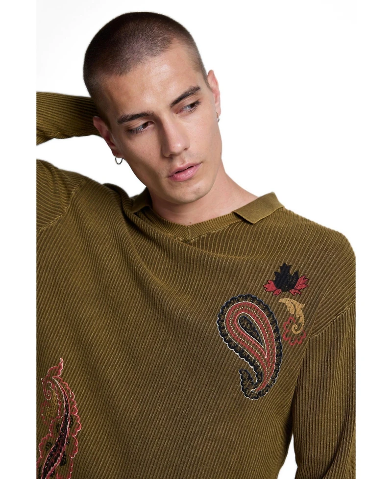 Desigual Men's Printed polo sweater
