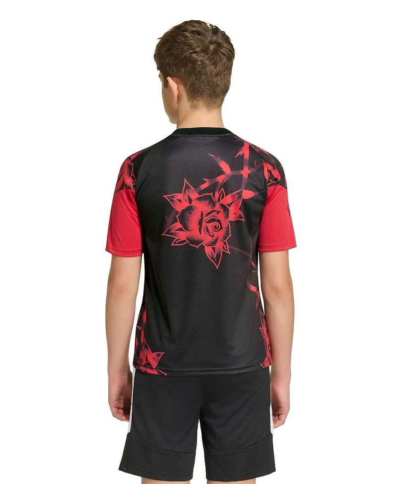 Adidas Boys' and Girls' Manchester United Pre-Match Raglan Short-Sleeve T-Shirt