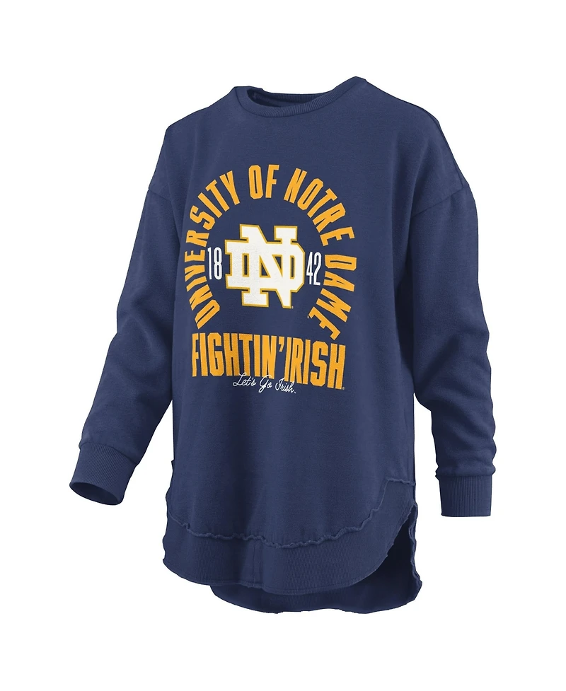 Pressbox Women's Notre Dame Fighting Irish Blitz Graphic Fleece-Lined Crewneck Sweatshirt
