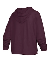 Pressbox Women's Castillo Texas A&M Aggies Oversized Slub Long-Sleeve Hooded T-Shirt
