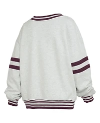 Pressbox Women's Minnesota Golden Gophers Tackle Twill Oates Oversized-Fit V-Neck Sweatshirt