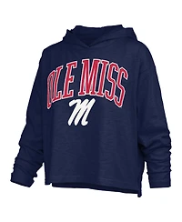 Pressbox Women's Ole Miss Rebels Nelson Arch Over Logo Slub Oversized Long-Sleeve Hooded T-Shirt