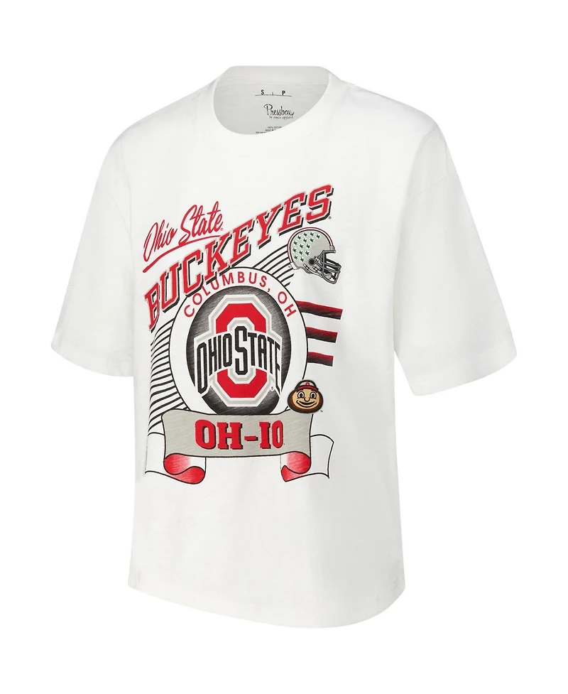 Pressbox Women's Ohio State Buckeyes Rock & Roll Slub Graphic T-Shirt