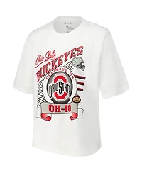 Pressbox Women's Ohio State Buckeyes Rock & Roll Slub Graphic T-Shirt