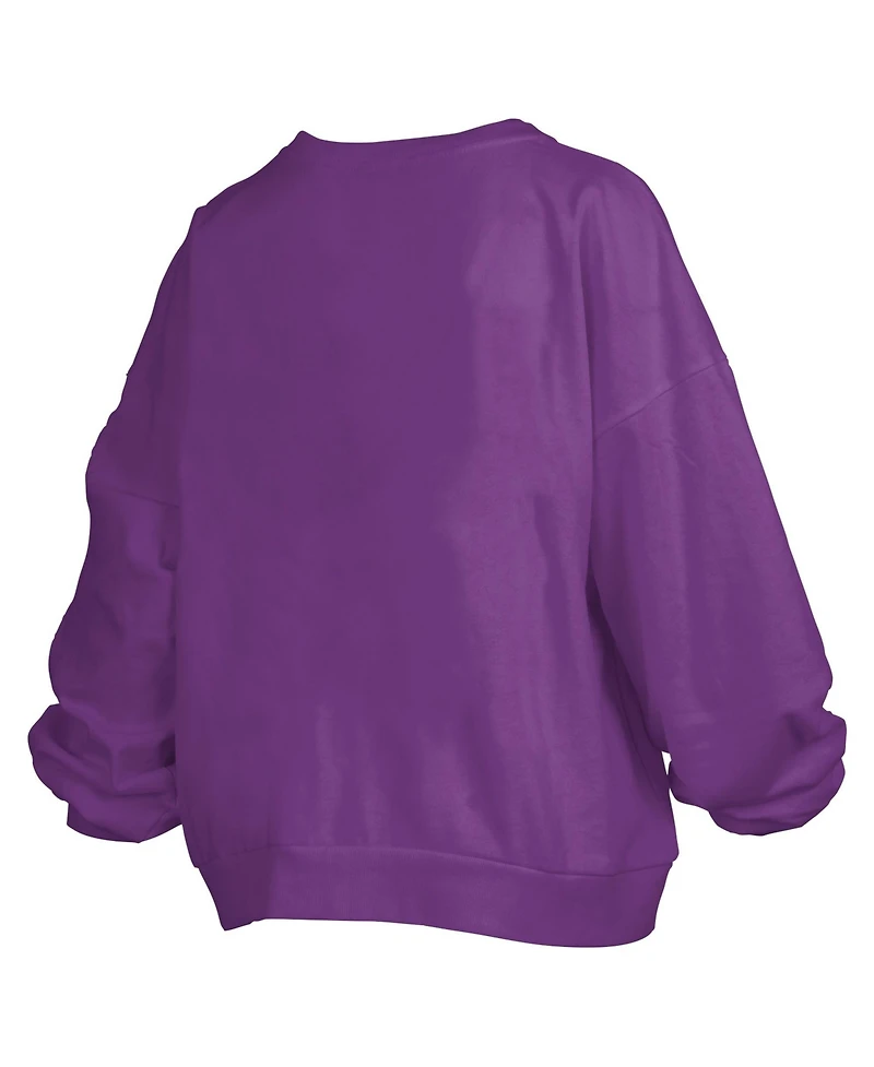 Pressbox Women's Lsu Tigers Janice Oversized Graphic Fleece-Lined Pullover Sweatshirt