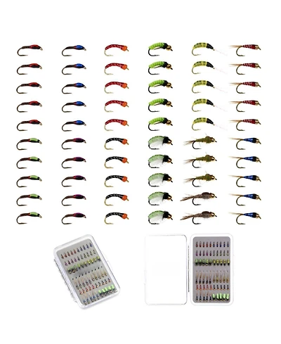 Piscifun 60 Hand Tied Fly Fishing Flies Assortment Trout Freshwater with Storage Box