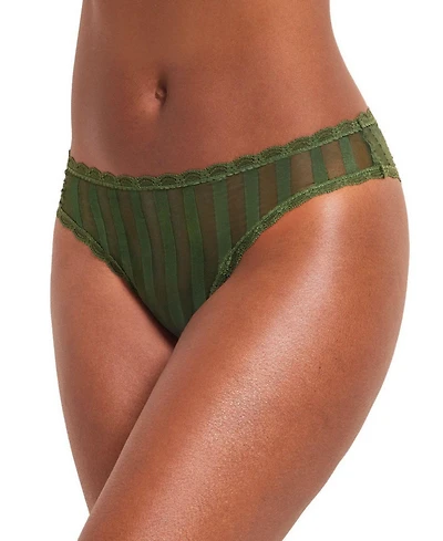 Adore Me Women's Juno Striped-Mesh Cheeky Panty