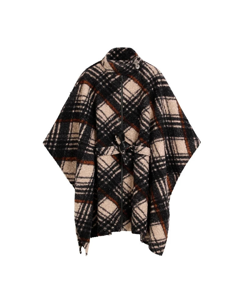 Desigual Women's Checkered Poncho