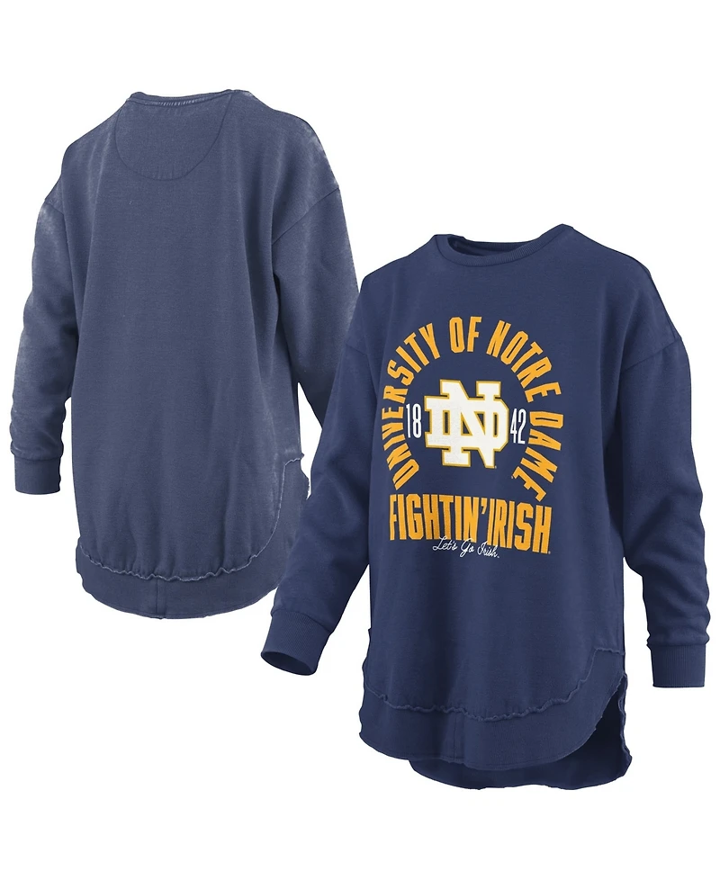 Pressbox Women's Notre Dame Fighting Irish Blitz Graphic Fleece-Lined Crewneck Sweatshirt