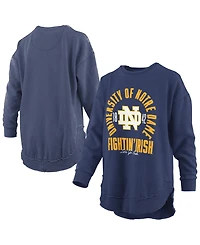 Pressbox Women's Notre Dame Fighting Irish Blitz Graphic Fleece-Lined Crewneck Sweatshirt