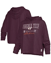 Pressbox Women's Castillo Virginia Tech Hokies Oversized Slub Hooded T-Shirt