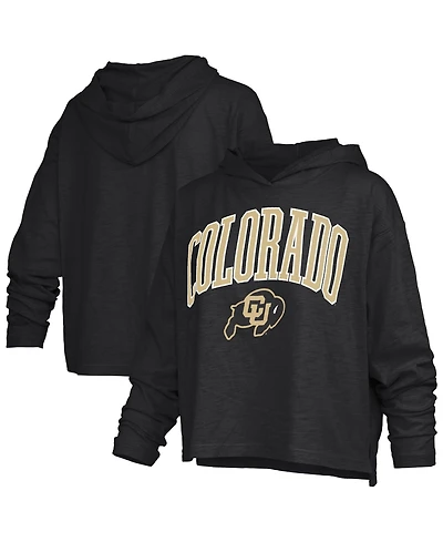Pressbox Women's Colorado Buffaloes Nelson Oversized Long-Sleeve Hooded T-Shirt
