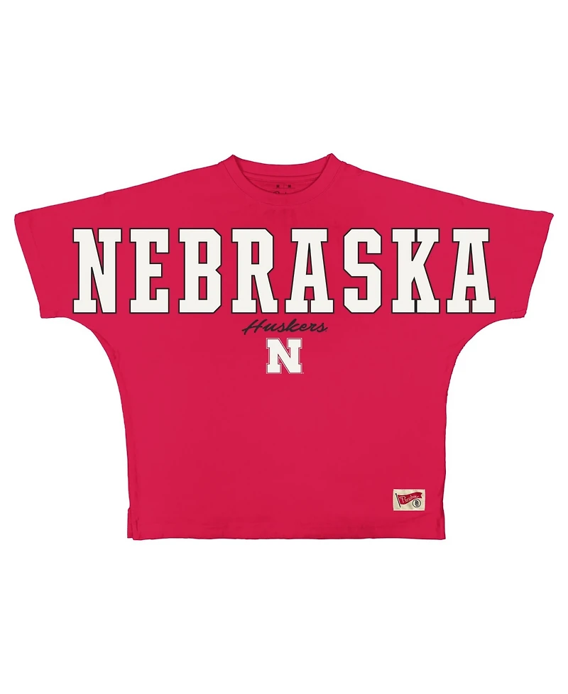 Pressbox Women's Nebraska Huskers Flannigan Oversized Graphic T-Shirt
