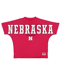 Pressbox Women's Nebraska Huskers Flannigan Oversized Graphic T-Shirt